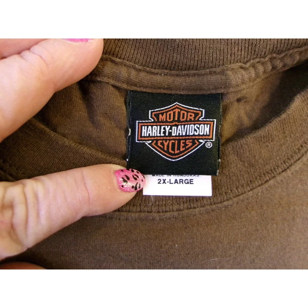 Harley Davidson T-Shirt Mens 2XL Brown Stinger Medina Ohio Genuine Motorcycles
